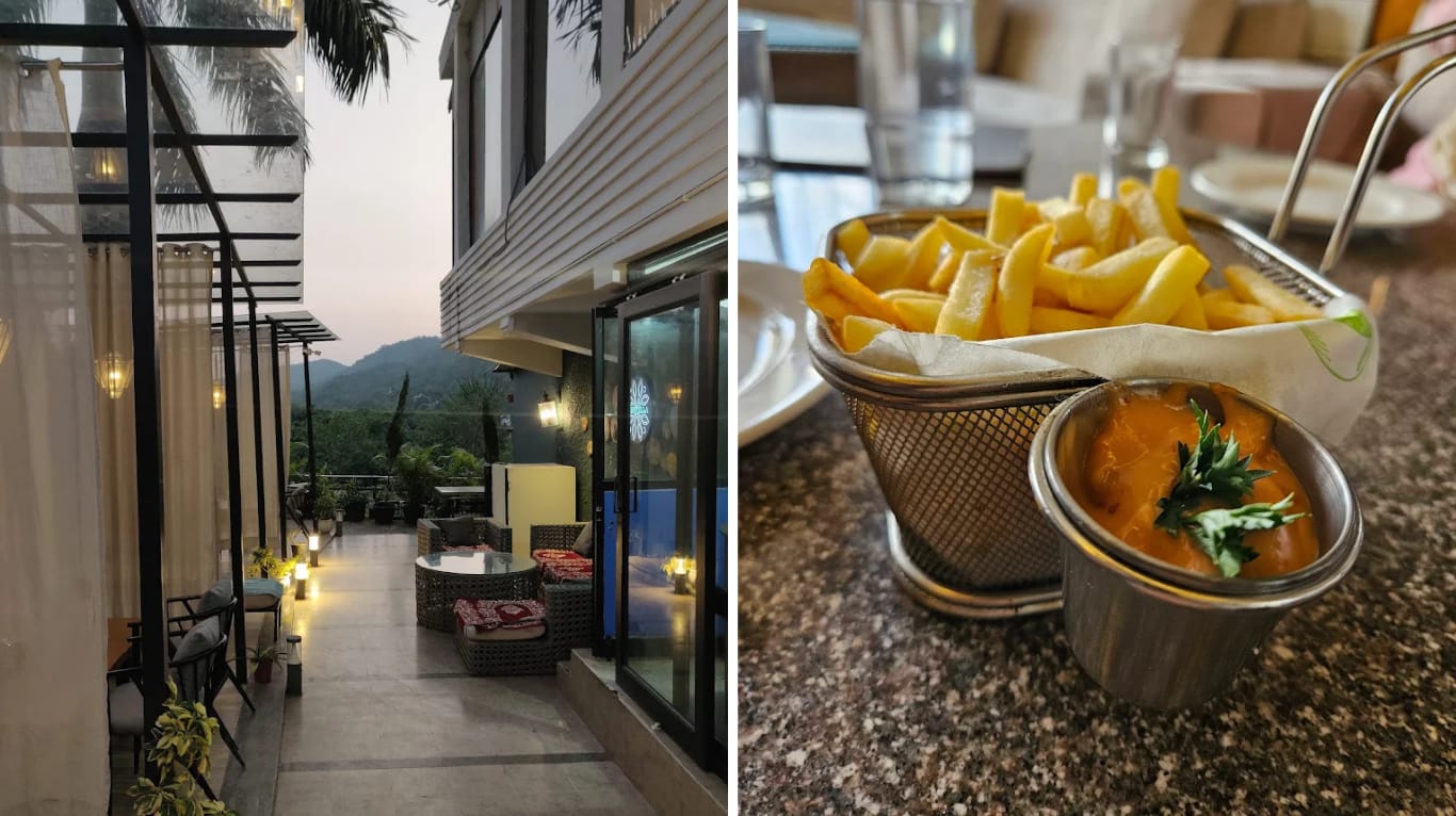 Group celebrating a birthday on a rooftop terrace