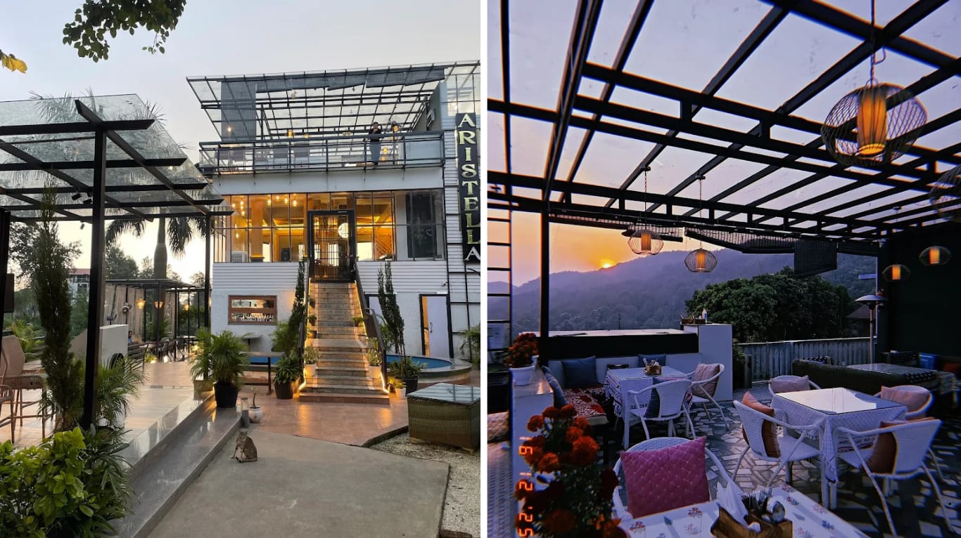 Elegant rooftop birthday party with skyline backdrop