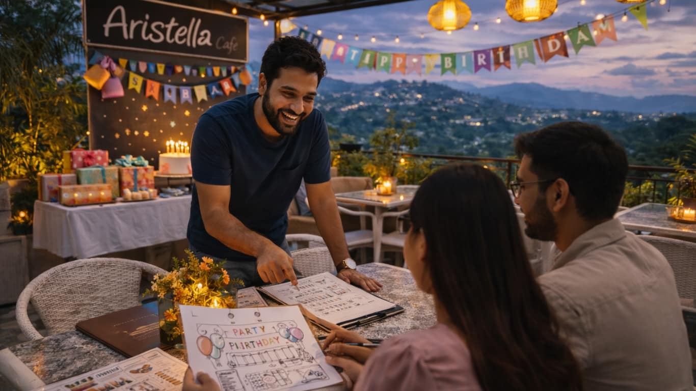 Planning a Birthday Party at a Cafe in Rajpur Road