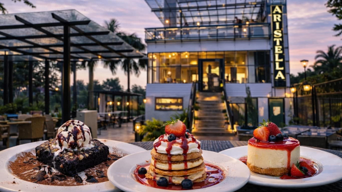 Gourmet dessert platter at Aristella