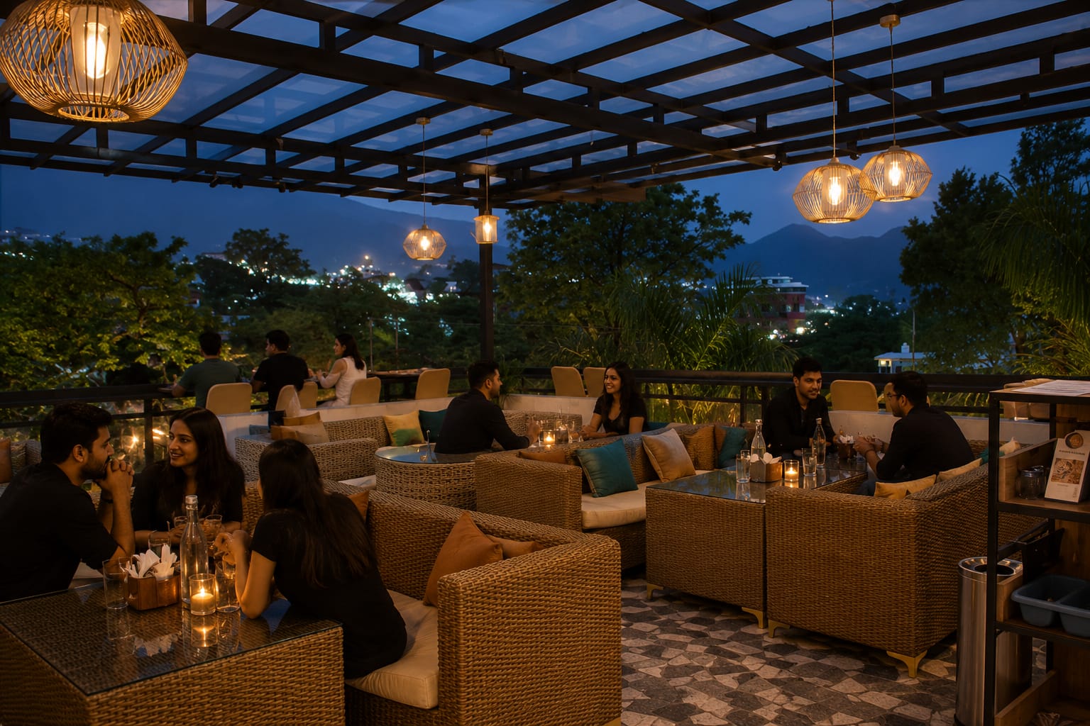 stylish cafe in Dehradun Rajpur Road, best cafe in Dehradun rooftop