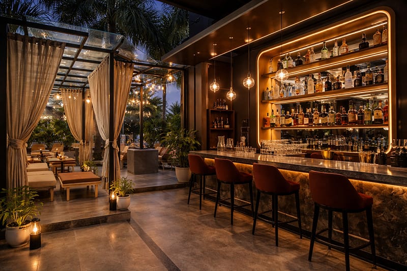 Aristella Cafe daytime cafe seating with coffee and snacks