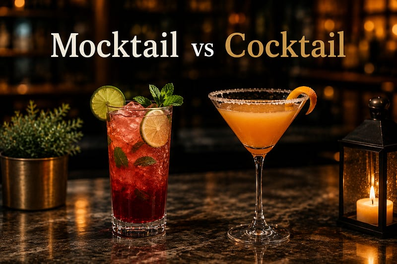 Mocktails vs Cocktails , beverage selection, refreshing beverages